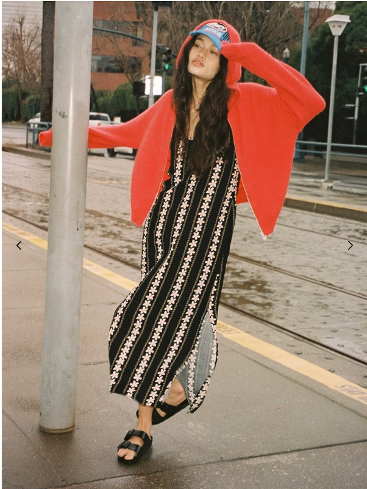ROXY Go To The Top Women Red Hooded Cardigan