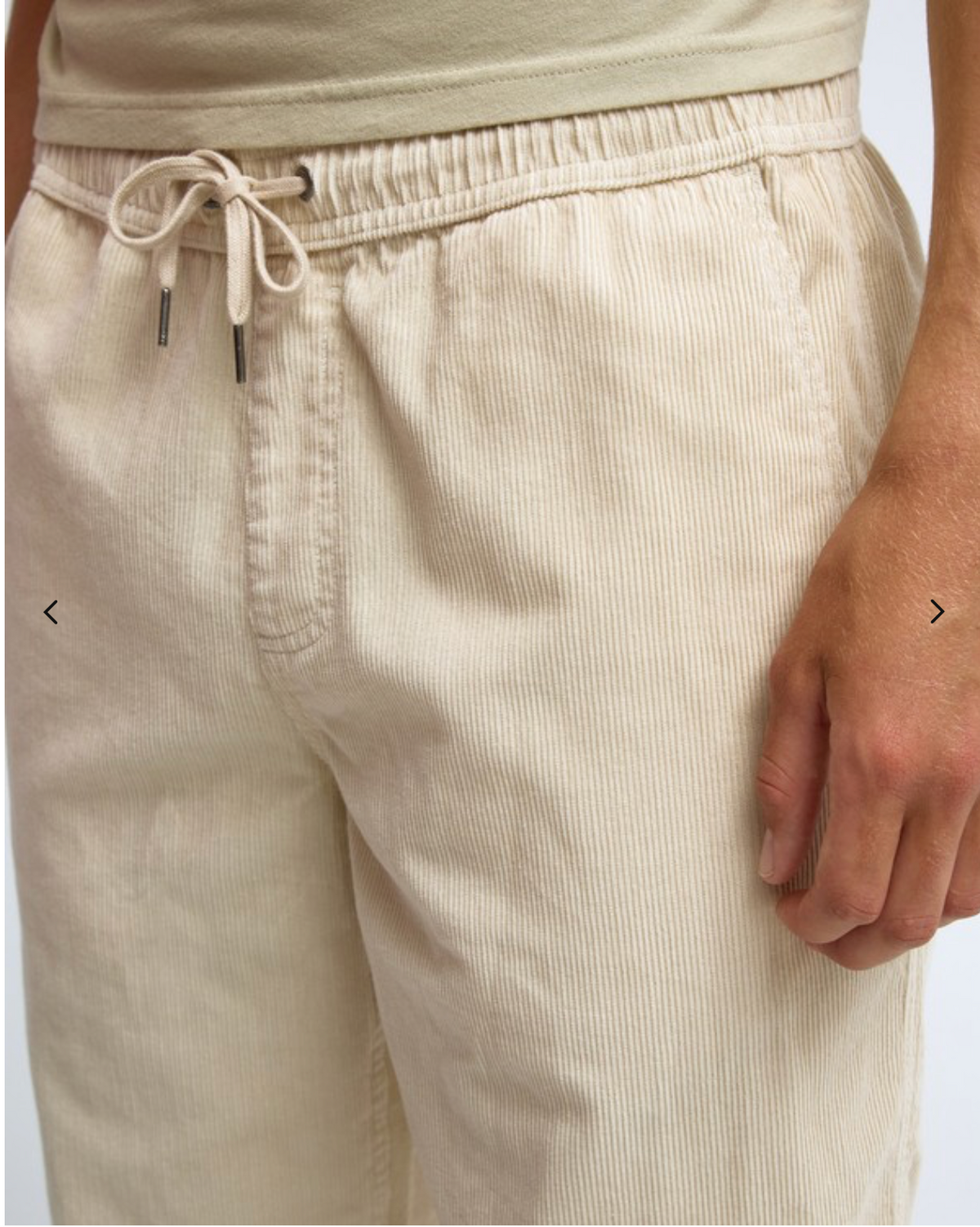 Billabong Larry Cord Men Beige Elasticated Waist Corduroy Trousers