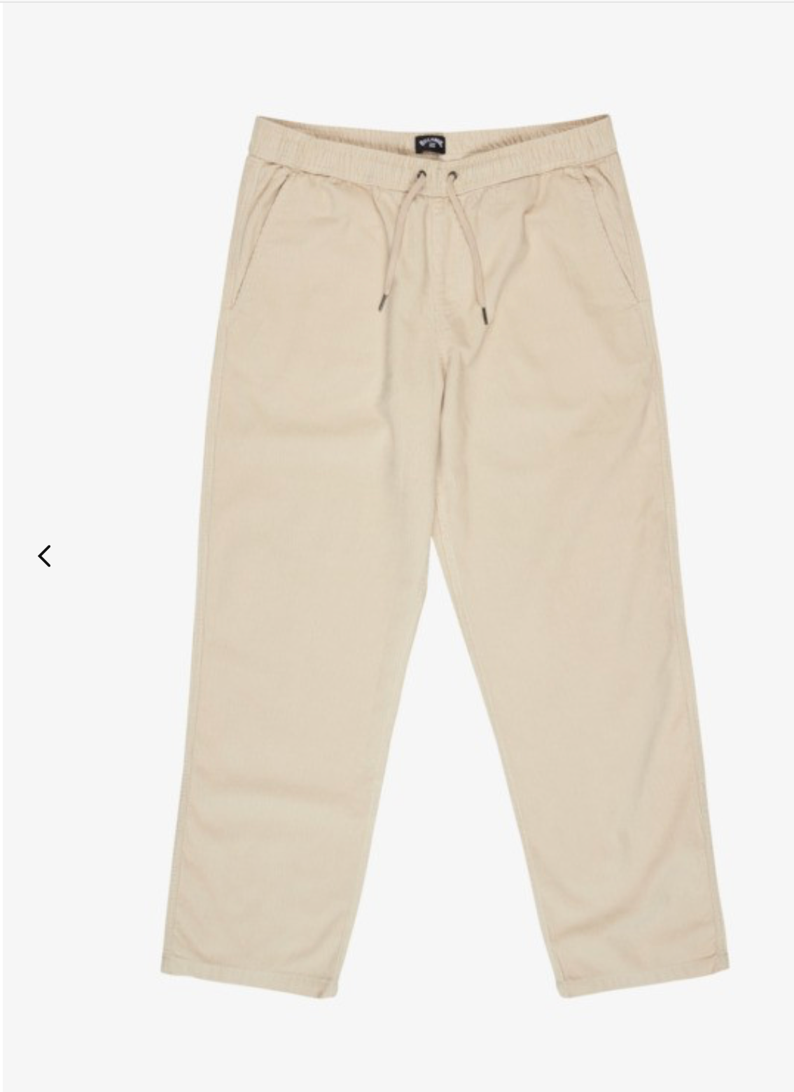 Billabong Larry Cord Men Beige Elasticated Waist Corduroy Trousers