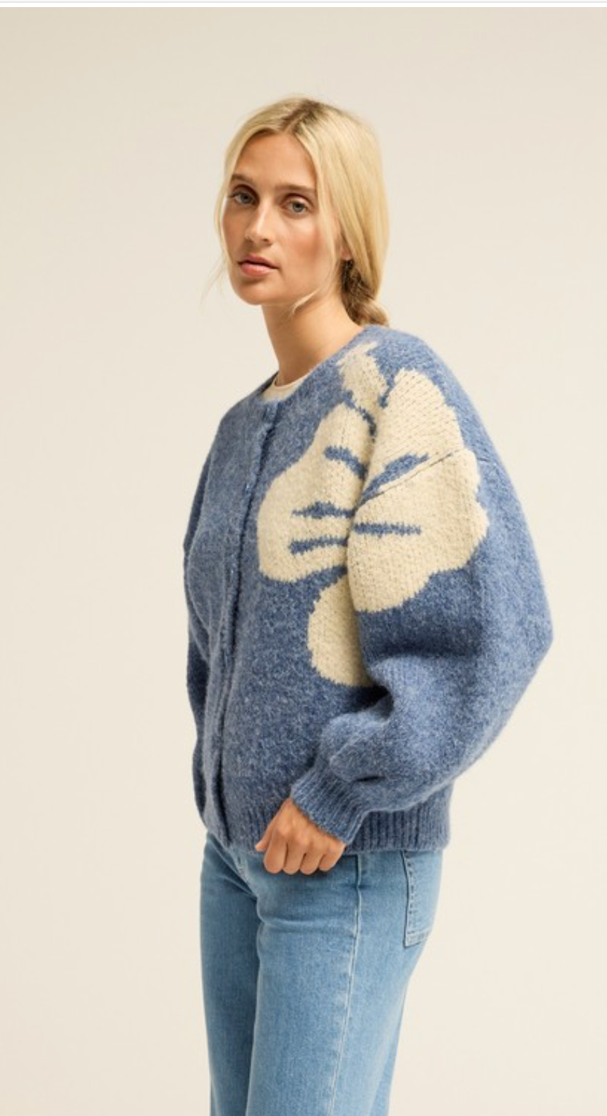 BILLABONG Bayside Hibiscus Women Blue Knitted Cardigan