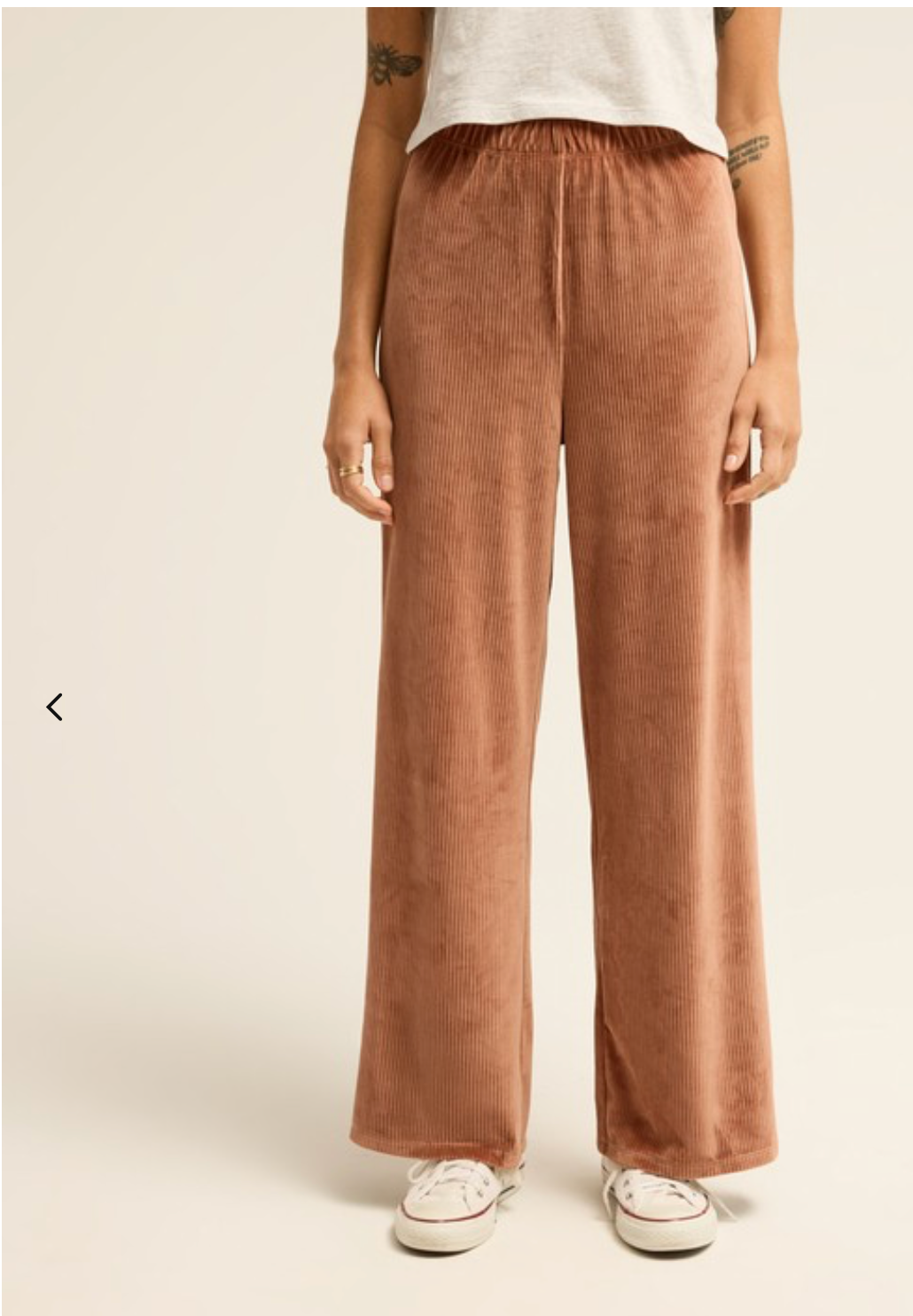 BILLABONG Keep It Sunny Women Brown Velour Corduroy Trousers
