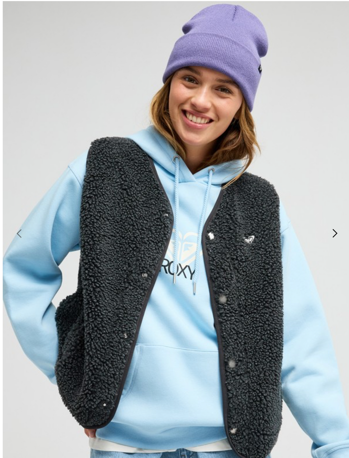Iconic Town Women Black Sherpa Polar Fleece Vest