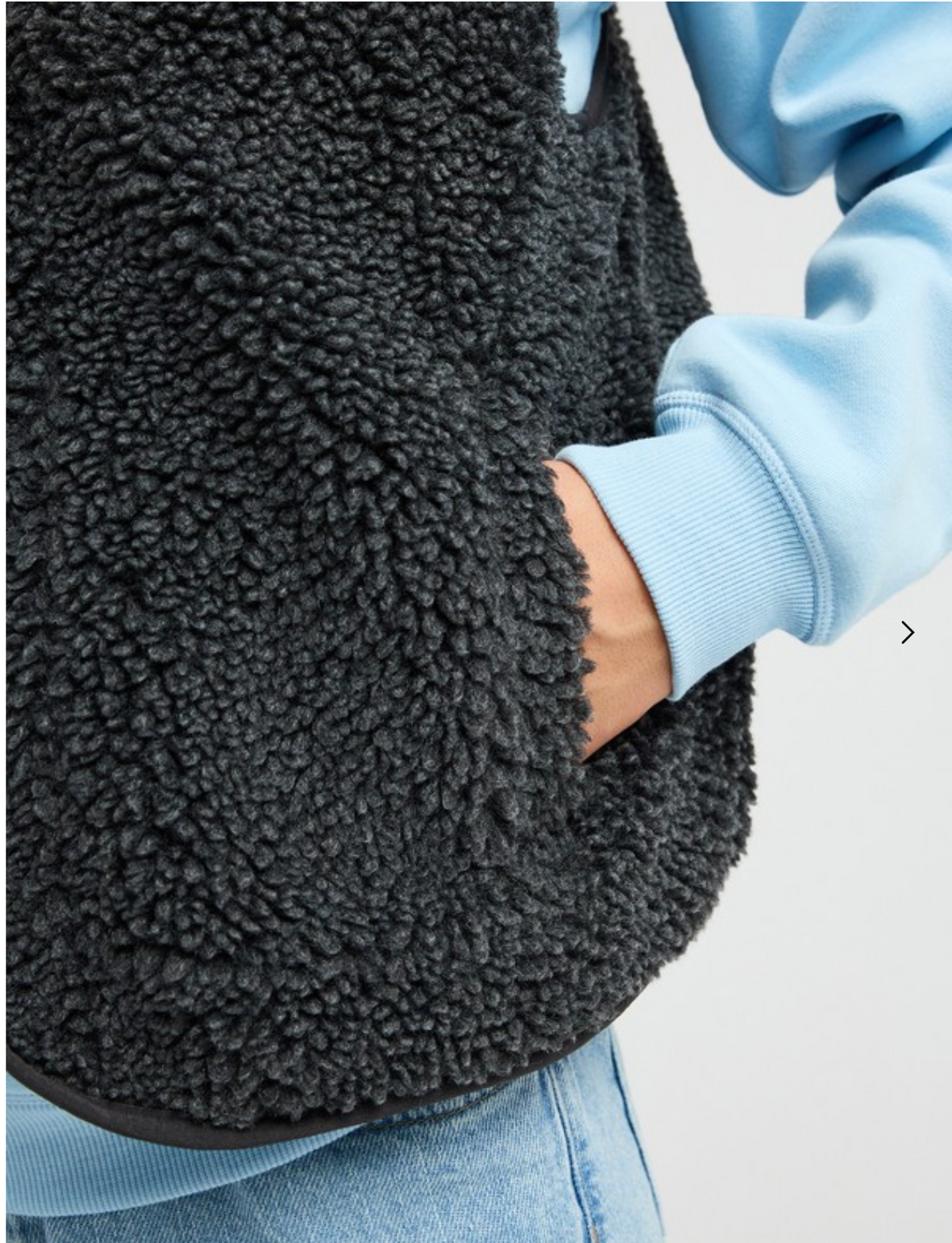 Iconic Town Women Black Sherpa Polar Fleece Vest