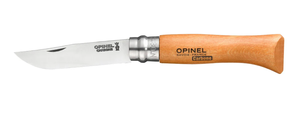 Opinel N°08 Classic Originals Carbon Steel Knife with Sheath Gift Set -  NO.8VRN/P -