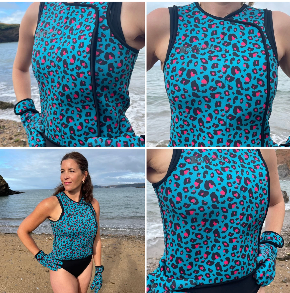 EASYOFF™ LIMESTONE NEOPRENE BODY WARMER IN LEOPARD