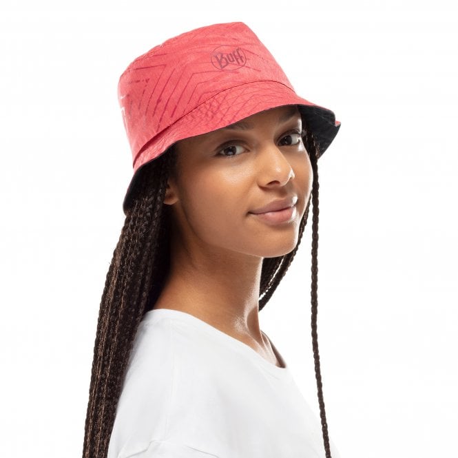 Buff Travel Bucket Hat - RED/BLACK- GREY