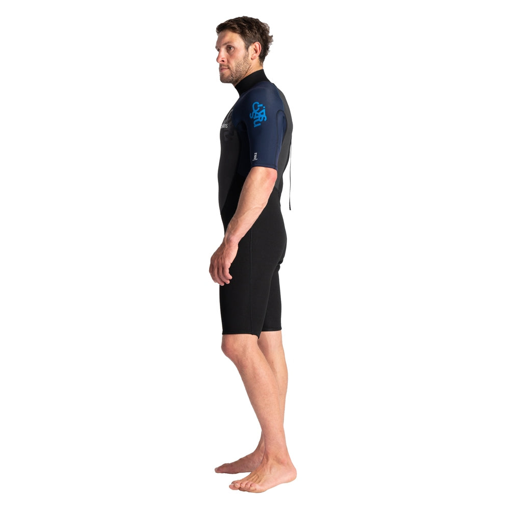 C-SKINS ELEMENT 3/2MM BACK ZIP SHORTY WETSUIT  BLACK/SLATE/CYAN