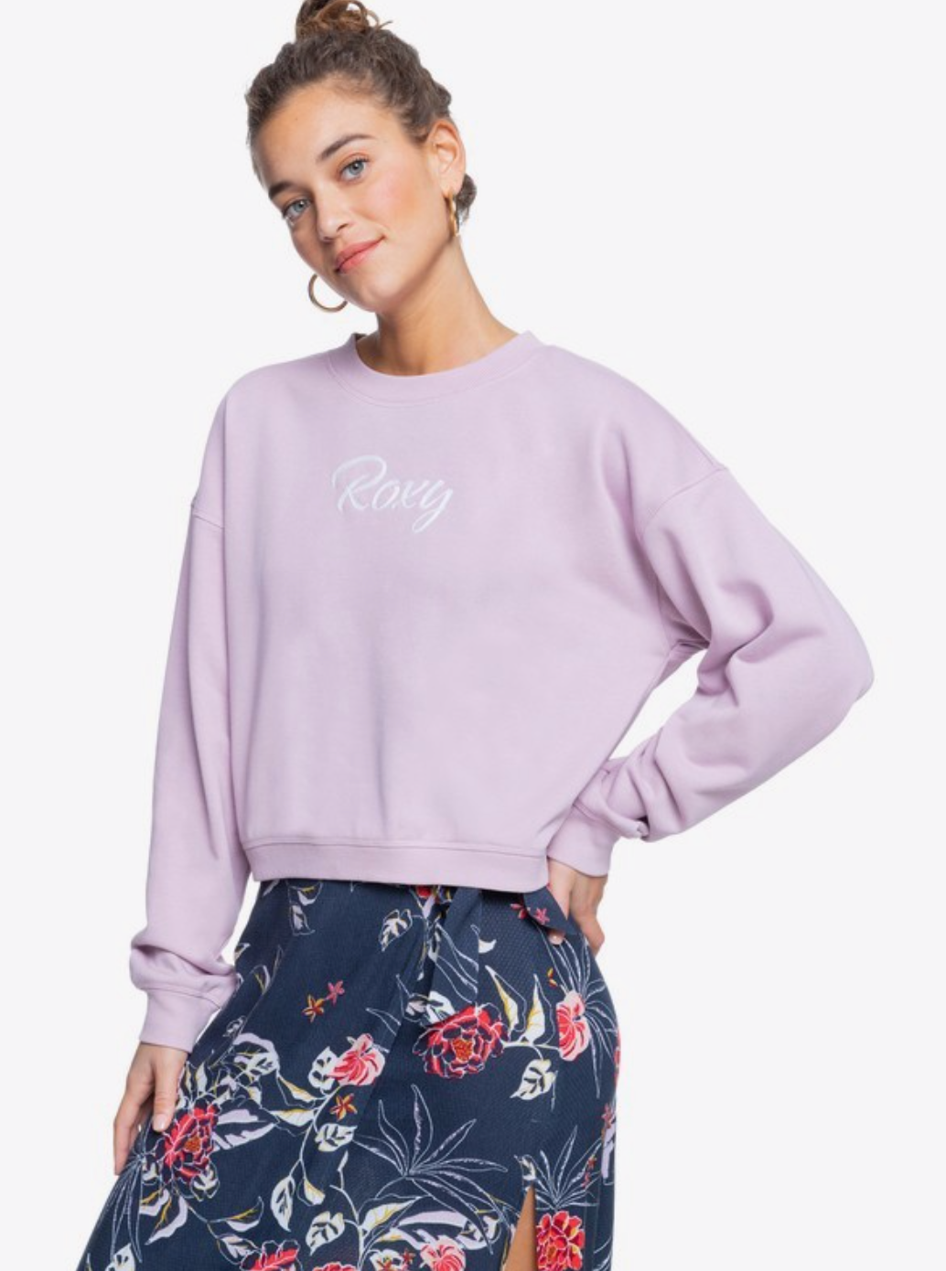 Roxy Ladies Break Away Crew Neck Sweatshirt - Dawn Dusk- CLEAR-