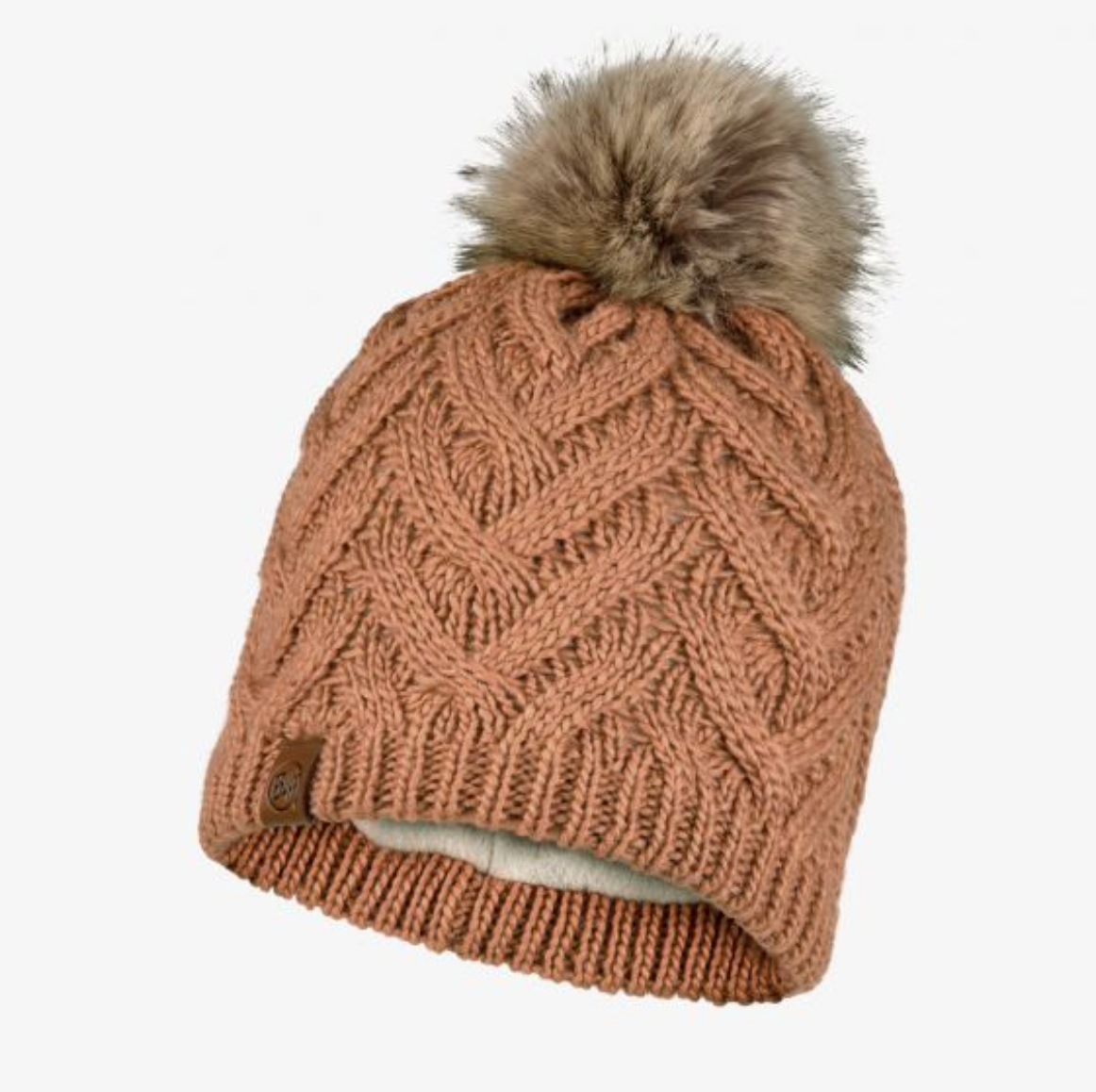 Buff Ladies Caryn Knitted & Fleece Beanie - Rosewood