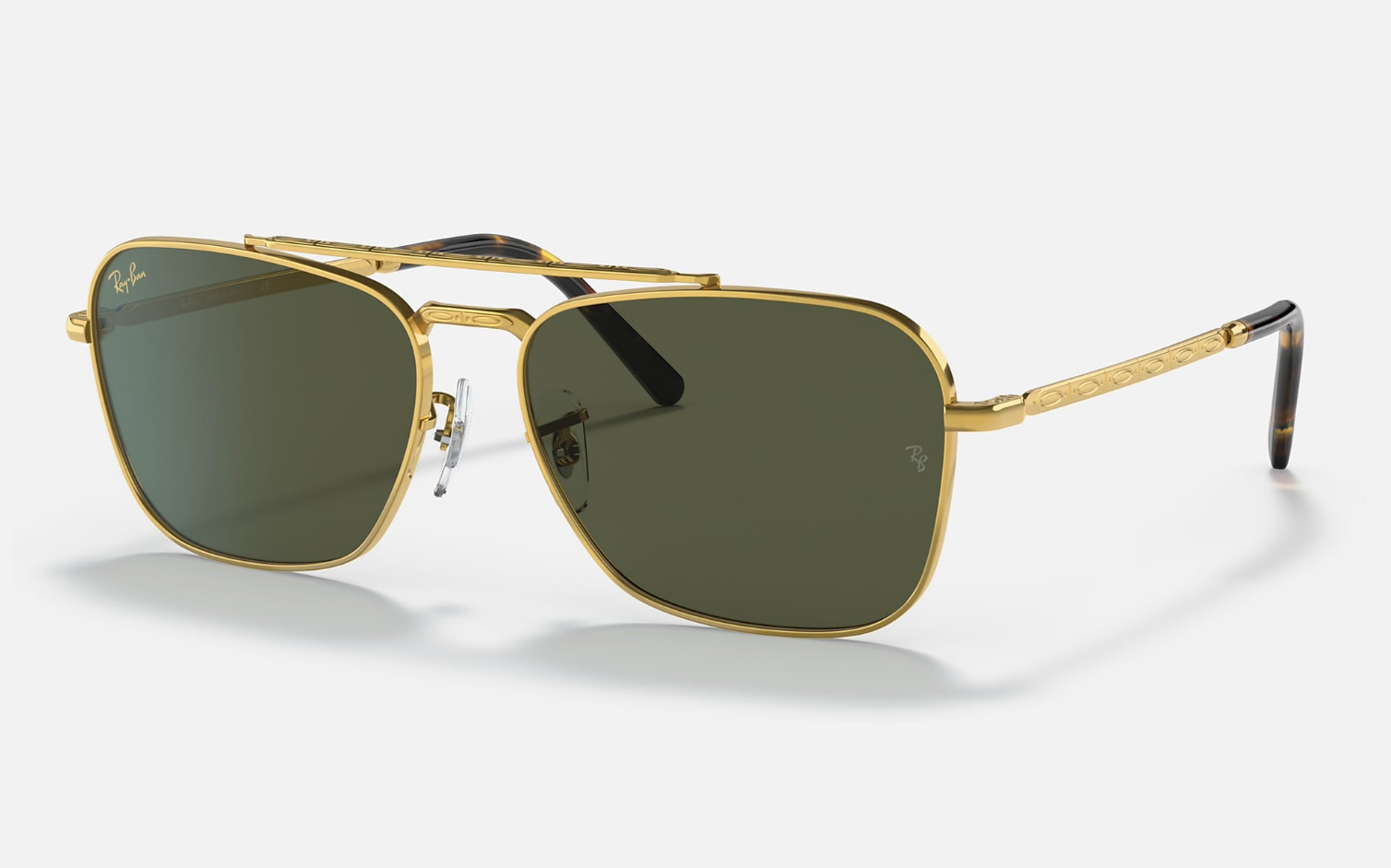 Ray Ban New Caravan G-15 Legend Gold Green Sunglasses - RB3636