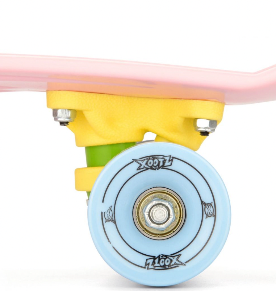 Xootz Retro Plastic Skateboard - Pastel Pink , 22 Inch