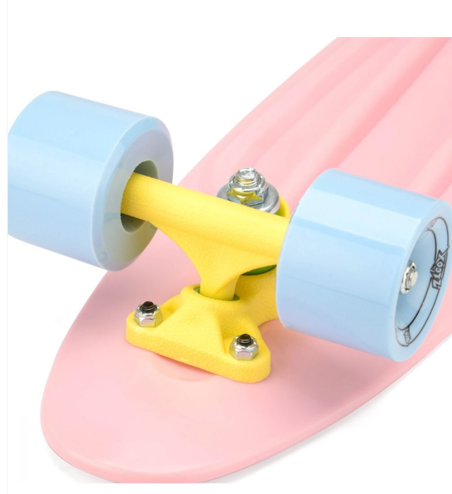 Xootz Retro Plastic Skateboard - Pastel Pink , 22 Inch