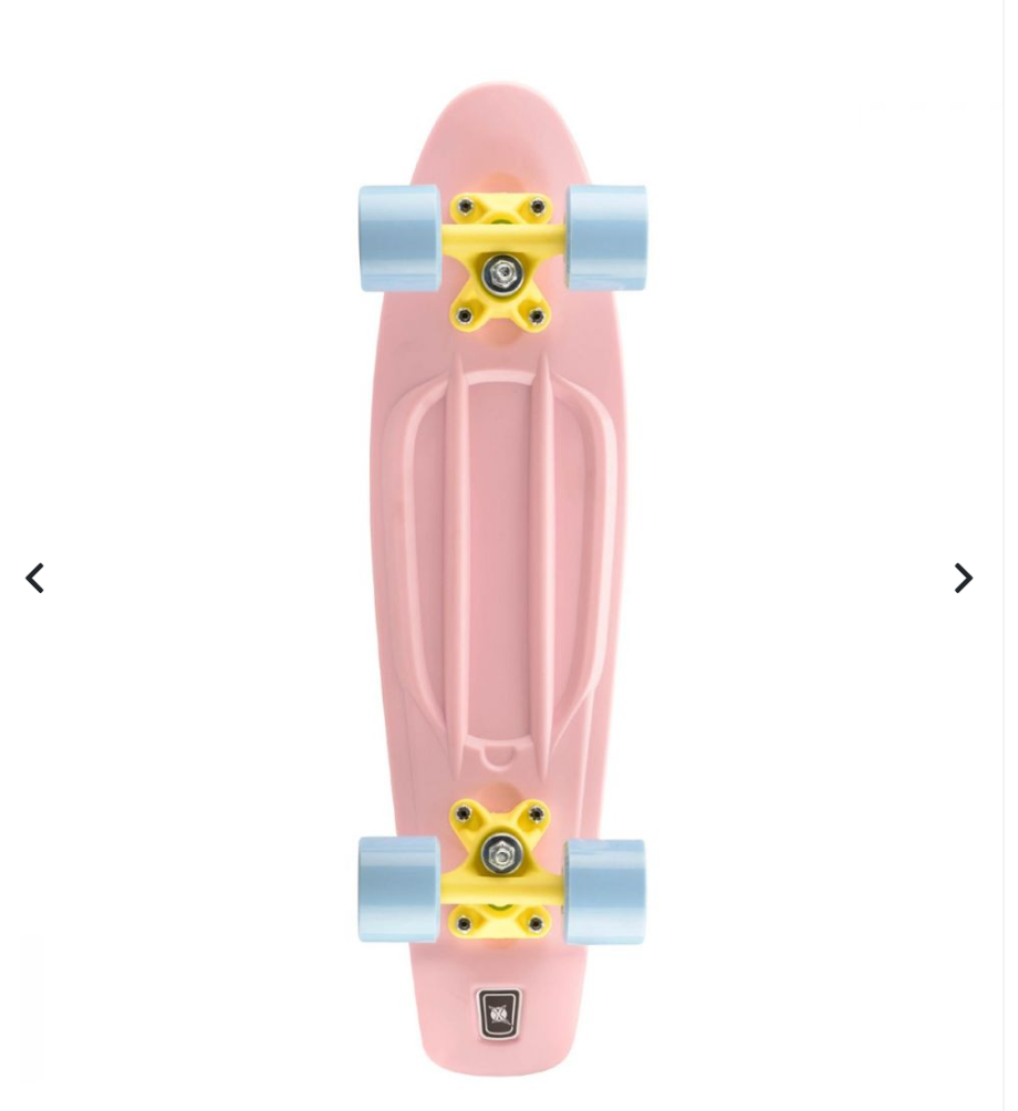 Xootz Retro Plastic Skateboard - Pastel Pink , 22 Inch