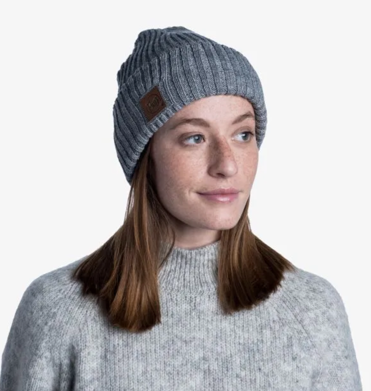 BUFF Knitted Beanie Rutger Melange Grey