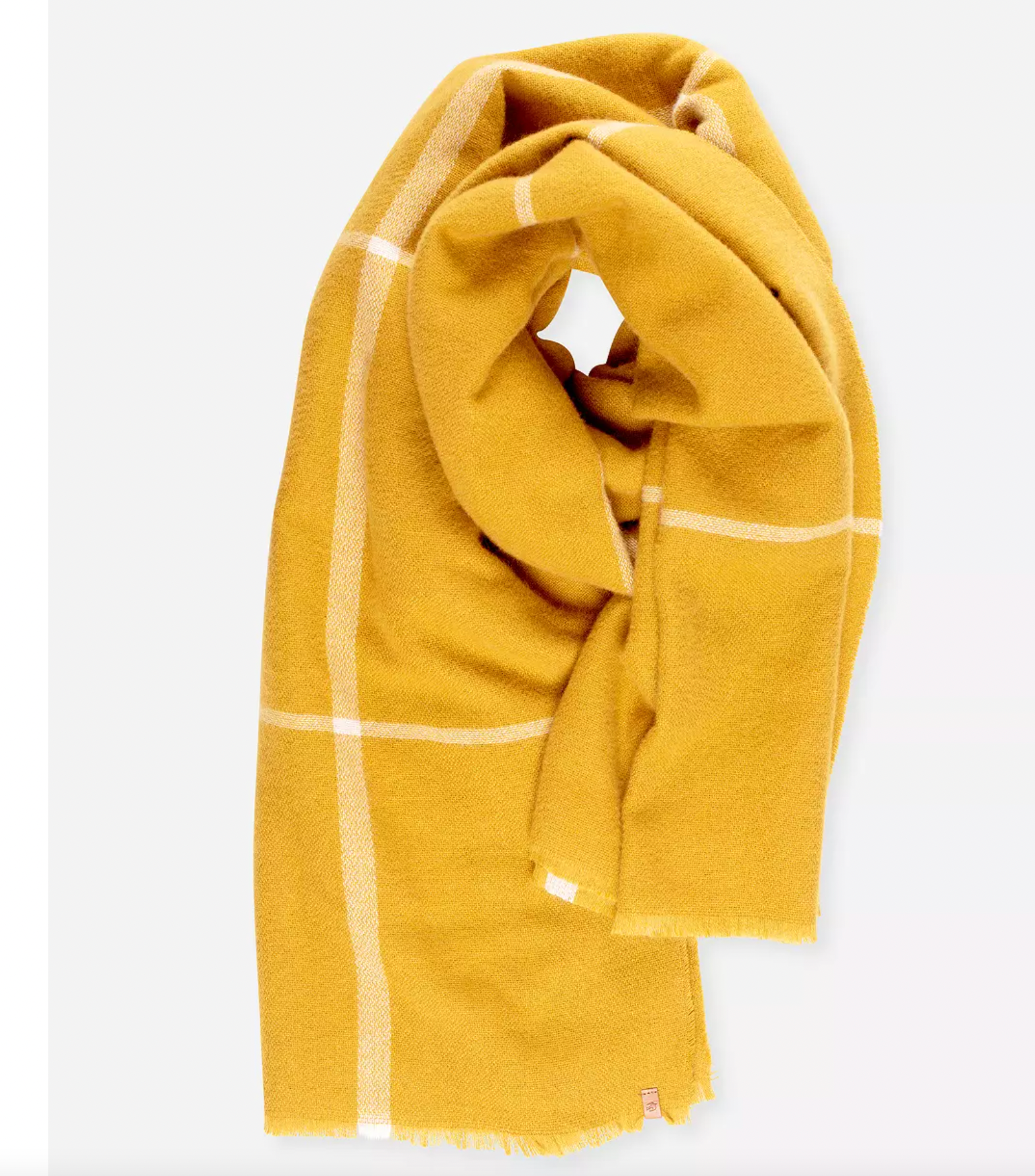 Brakeburn Check Blanket Scarf, Mustard