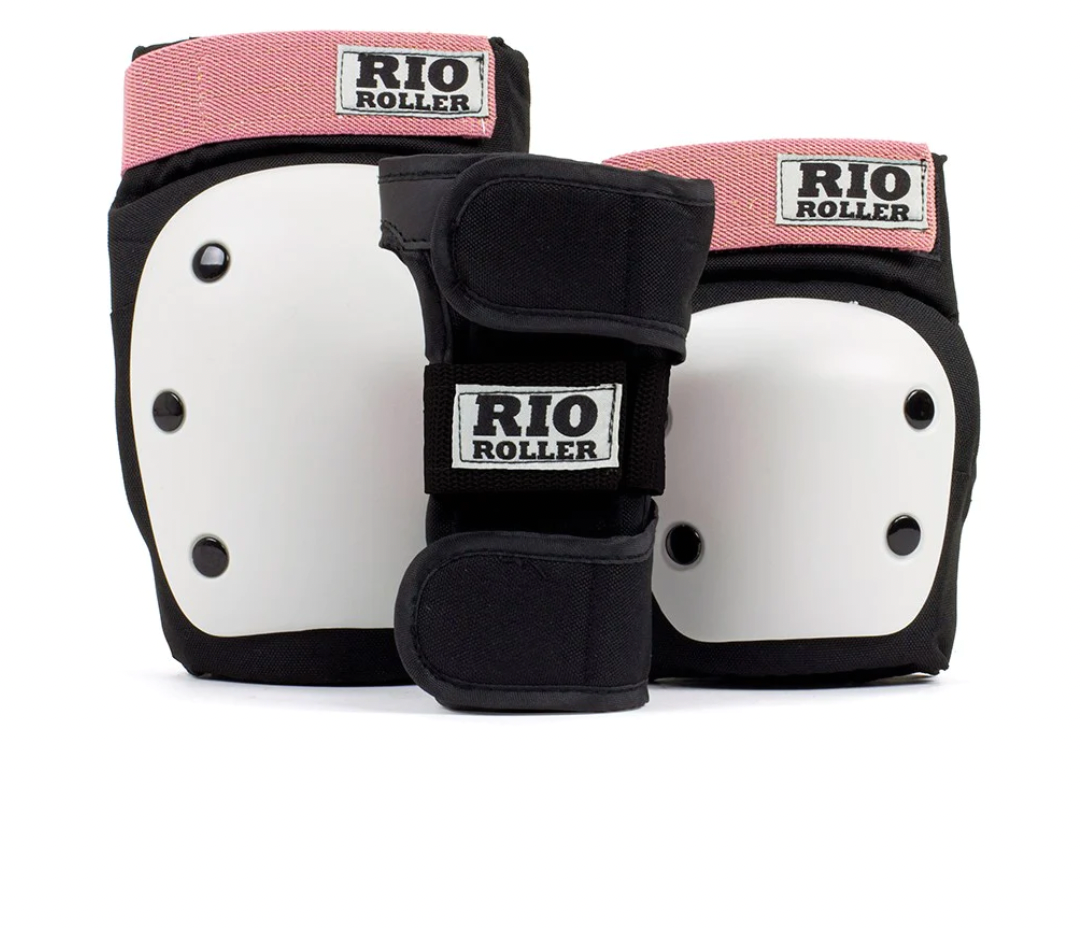 RIO ROLLER TRIPLE PAD SET - BLACK/ROSE