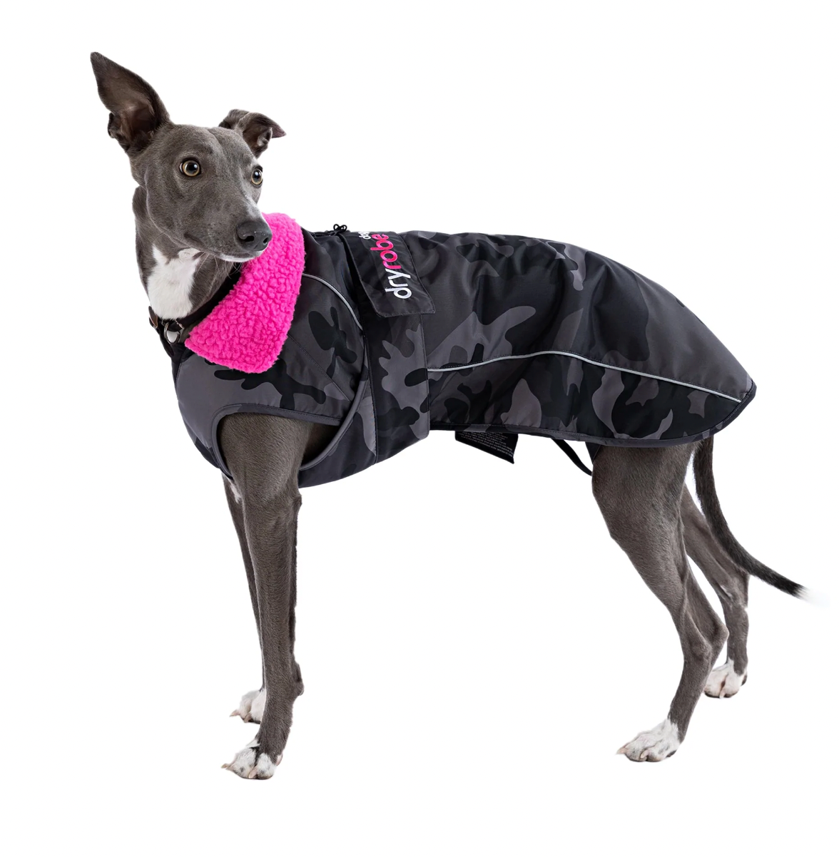 Dryrobe Dog Coat Black/Camo/Pink