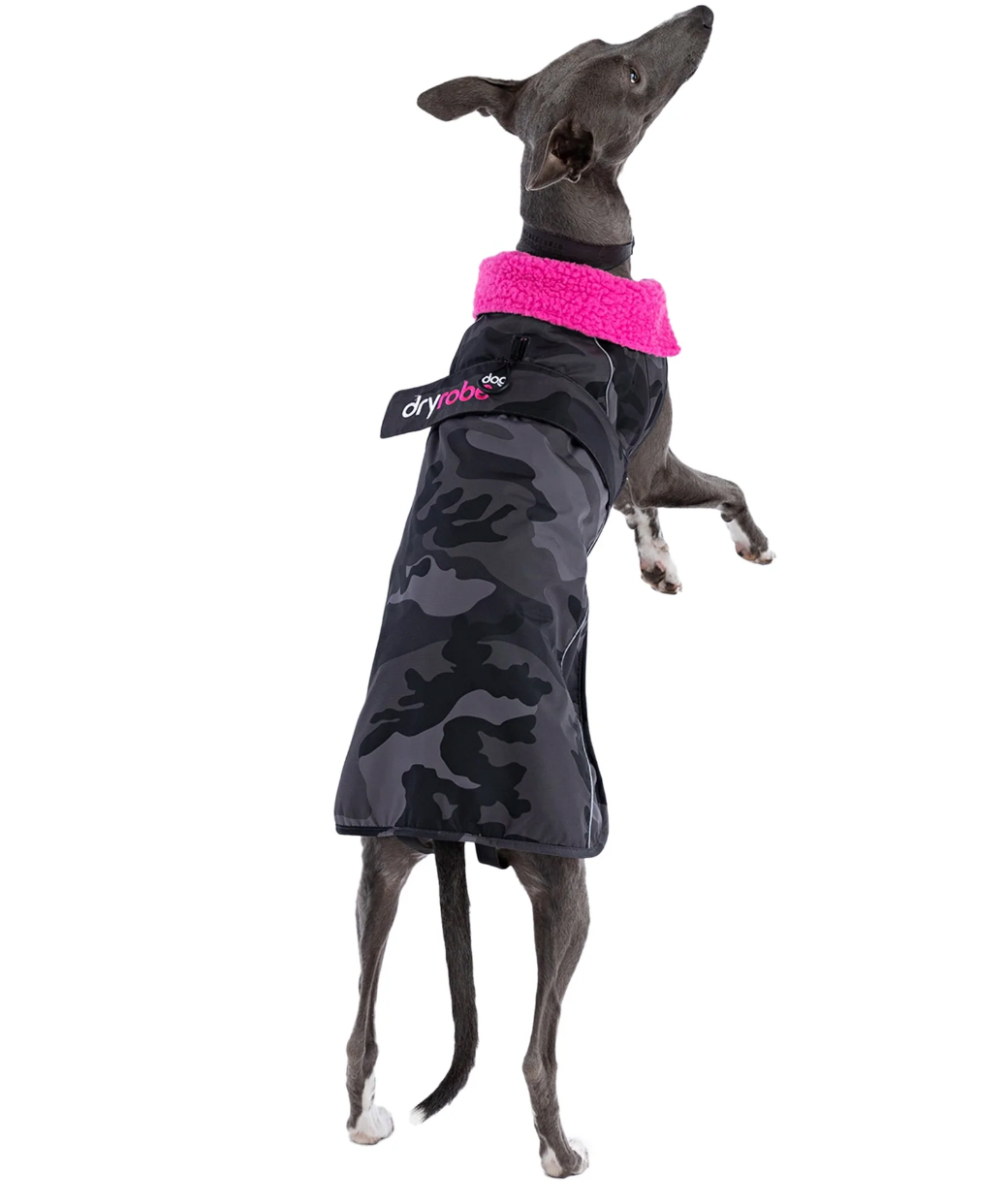 Dryrobe Dog Coat Black/Camo/Pink