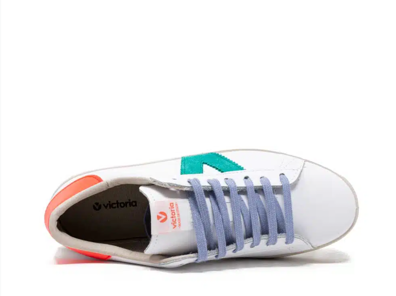 Victoria Berlin Trainers Leather & Neon Coral