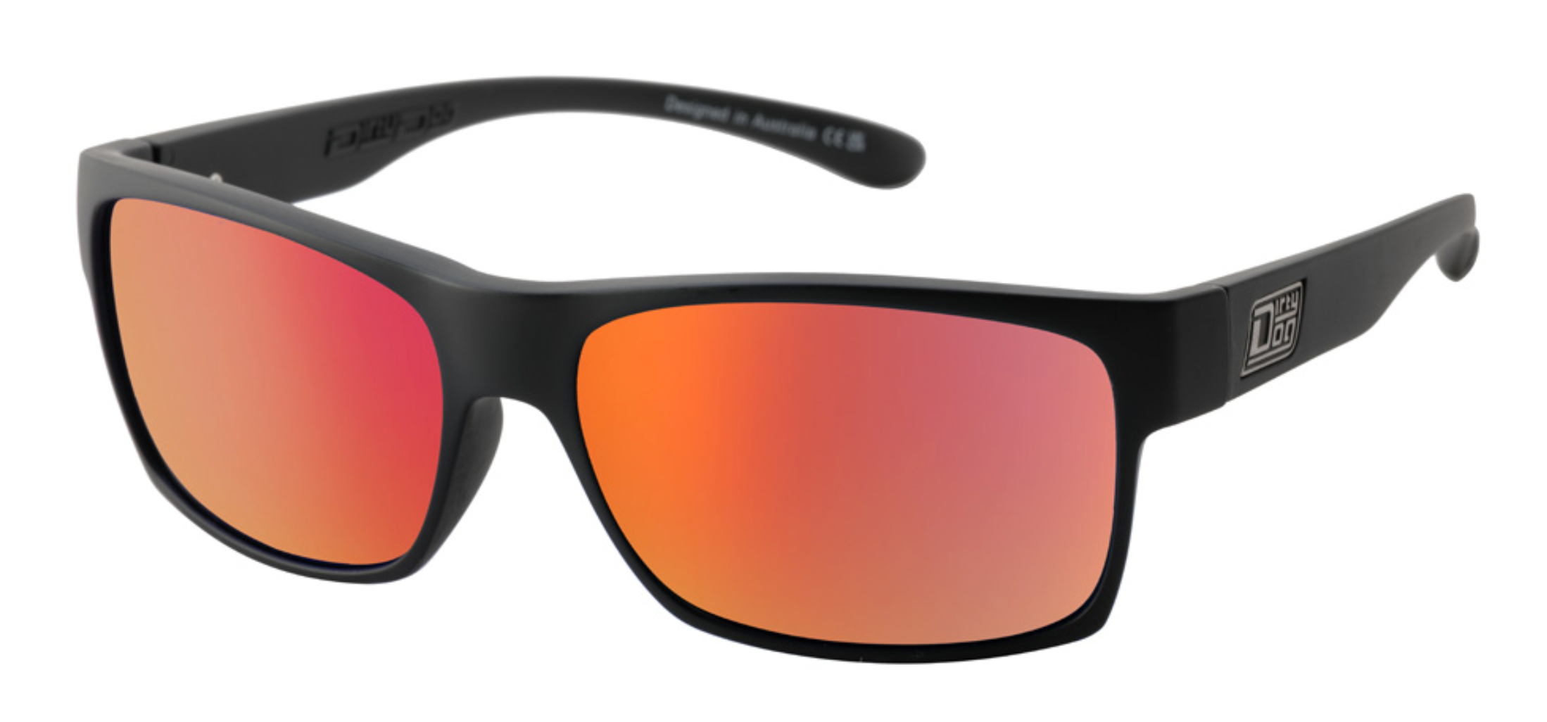 DIRTY DOG FURNACE sunglasses satin black-grey/red fusion mirror polarised 53568