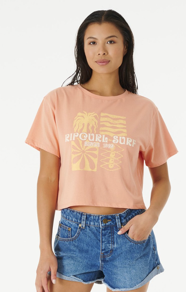 RIPCURL Always Summer Short Sleeve Crop Tee