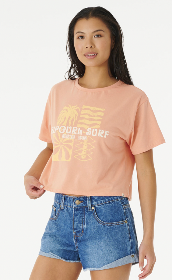 RIPCURL Always Summer Short Sleeve Crop Tee