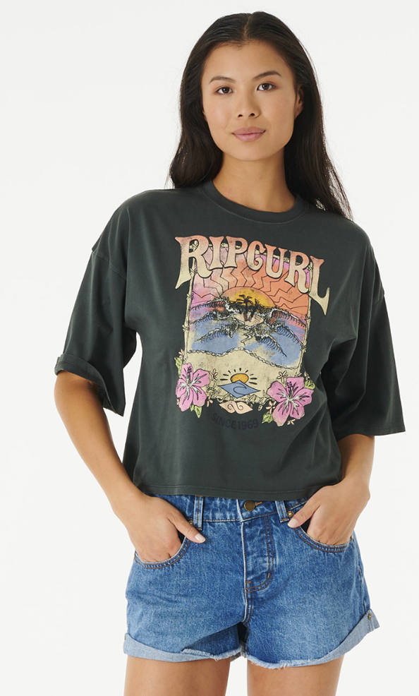 RIPCURL Barrelled Heritage Crop Tee