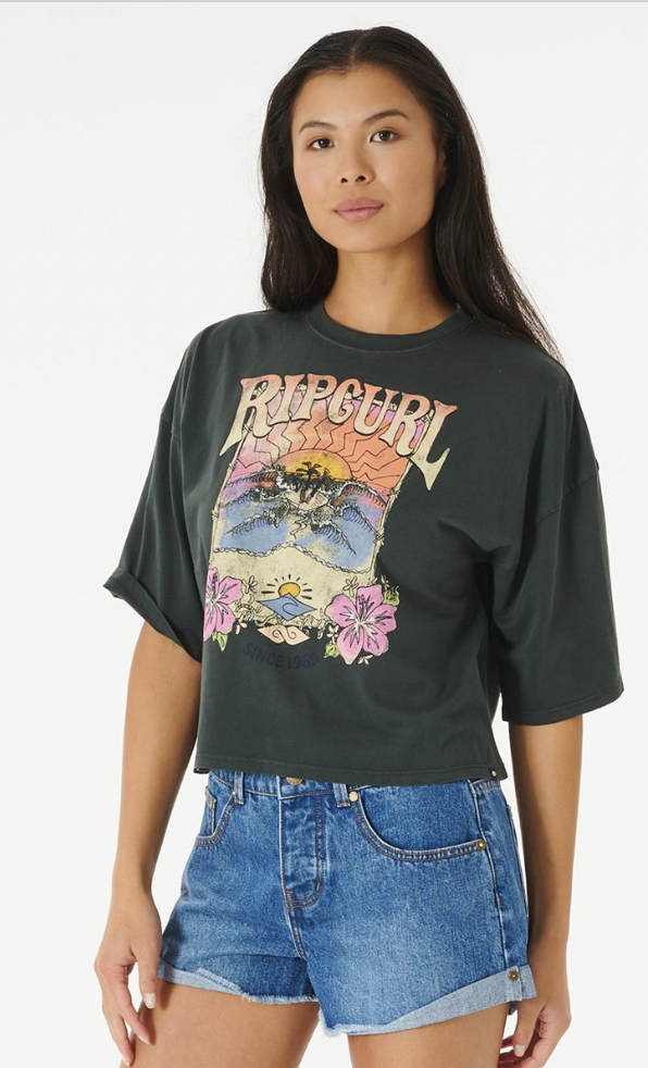 RIPCURL Barrelled Heritage Crop Tee