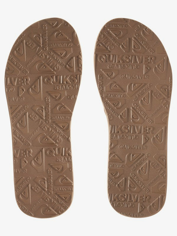 Quiksilver Mens Carver Suede Leather Flip Flops - Tan