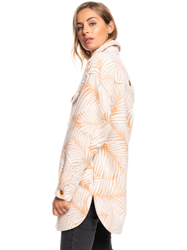 Roxy Ladies Sound Of The Sea Shirt Coat - Toast Palm Dreams