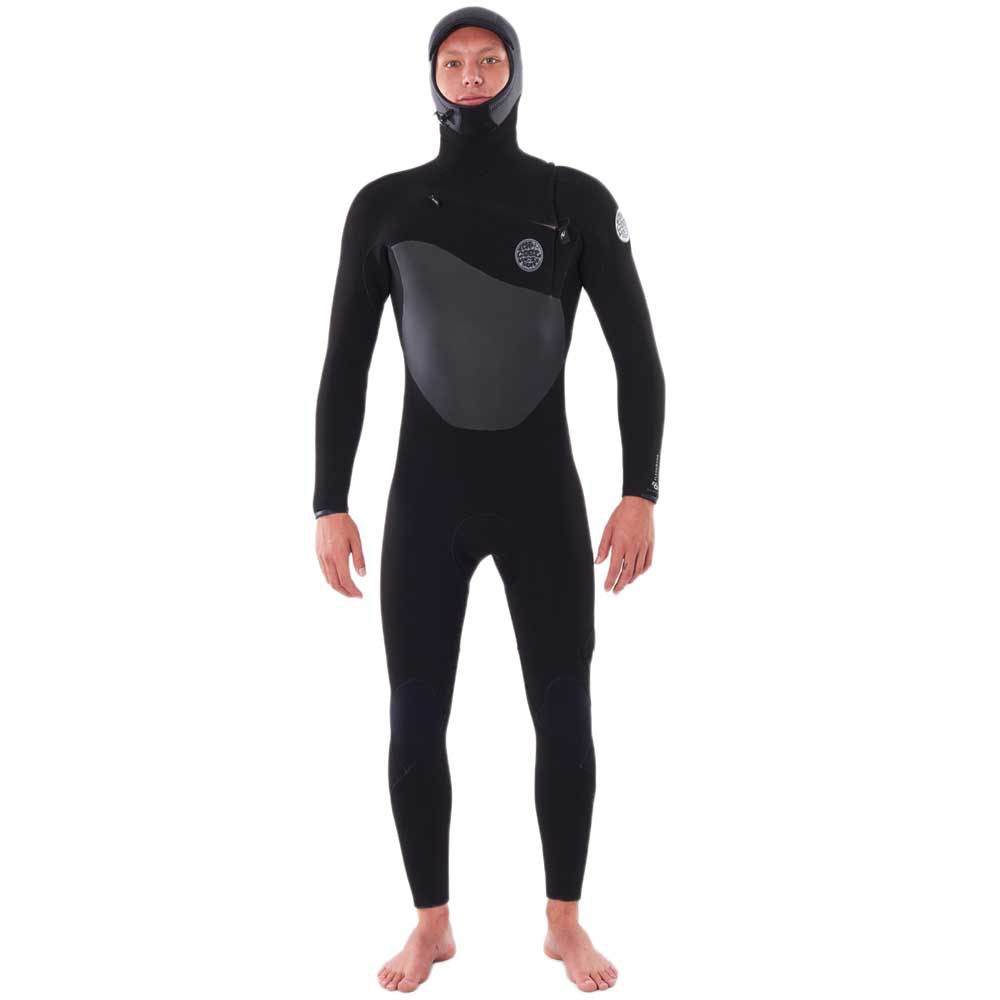 Rip Curl Mens Flashbomb 5/4mm Hooded Chest Zip Wetsuit - Black===SALE===